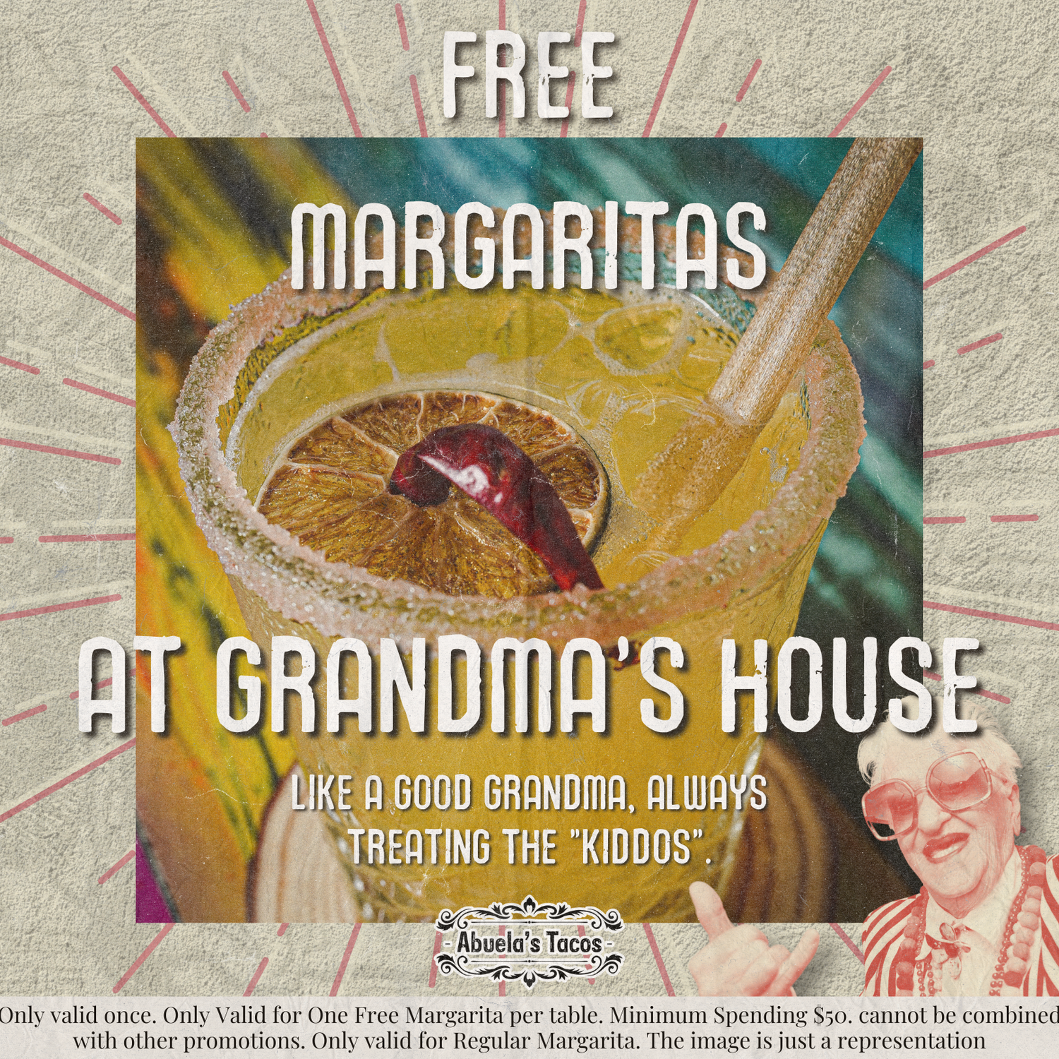 Free Margaritas in Miami Beach - Abuela's Tacos Mexican restaurant
